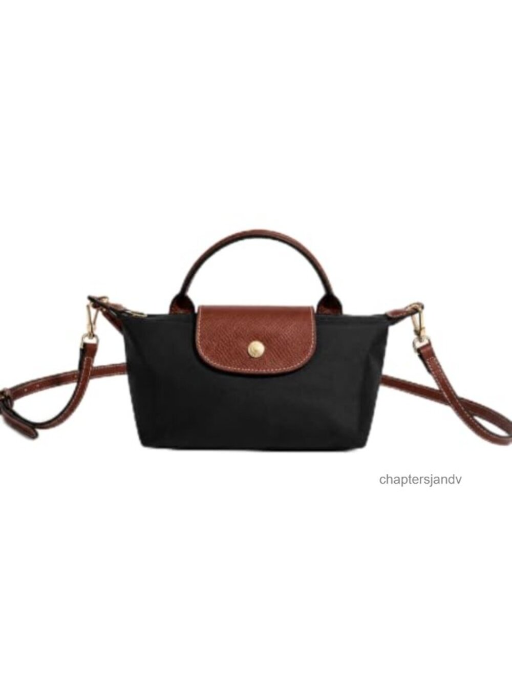 Nylon Leather Trim Mini Crossbody Satchel Adjustable Strap Top Handle